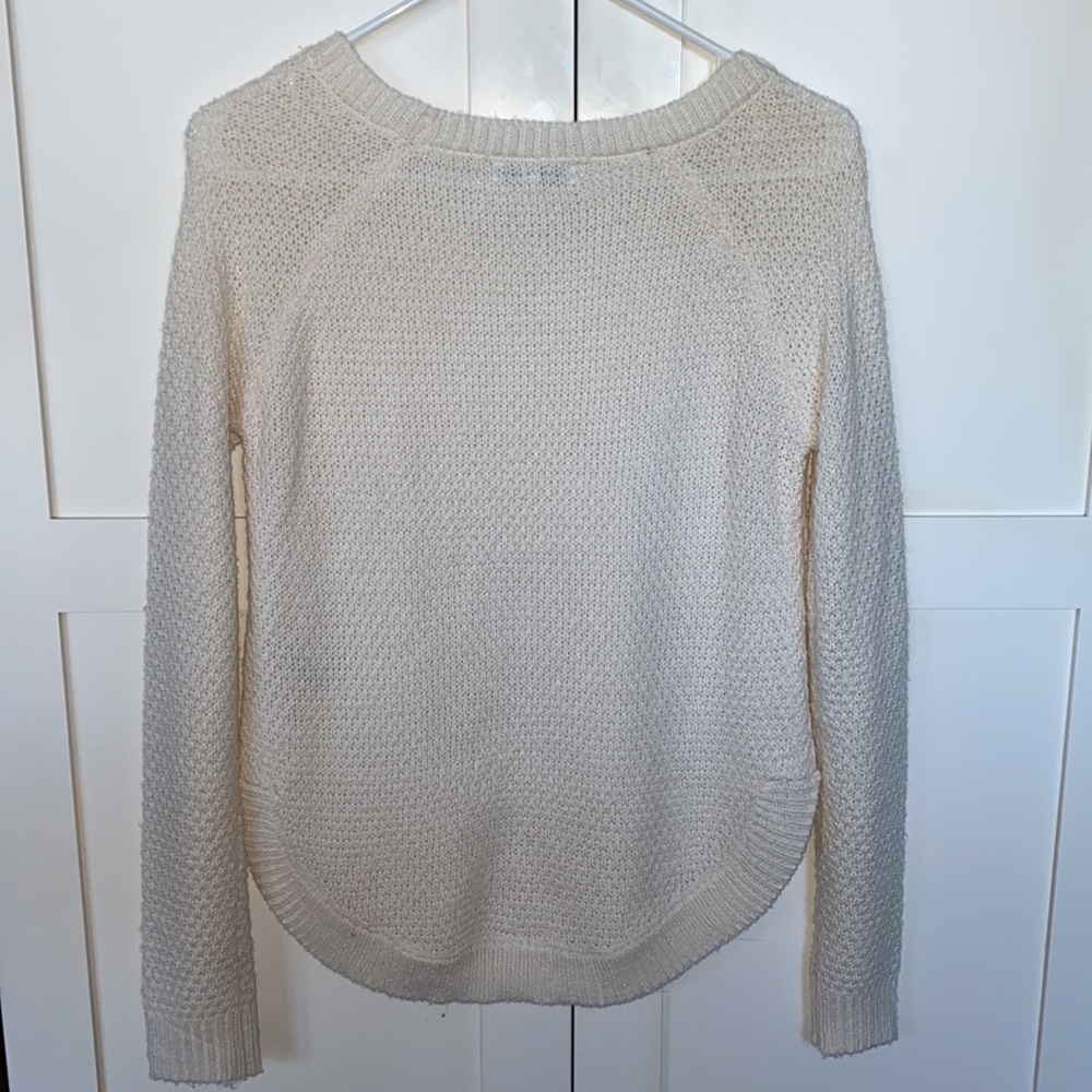 Delia’s Cream Floral Sweater - Picture 2 of 4